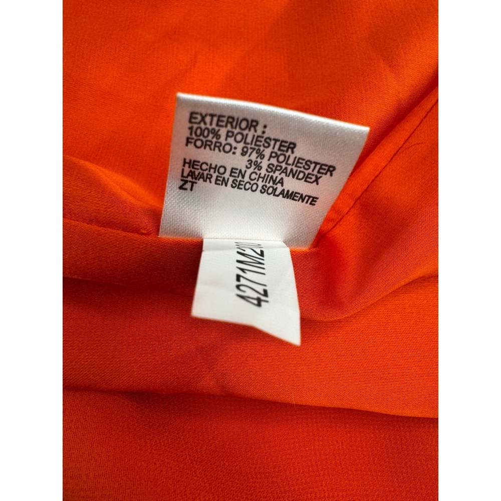 Gianni Bini Maxi Dress Womens L Orange Sleeveless Chiffon Side Slit Formal - Picture 8 of 16